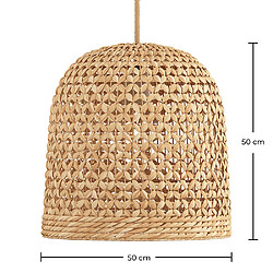 ICONIK INTERIOR Suspension en rotin - Lampe suspendue design boho Bali - 50cm - Rava Naturel pas cher