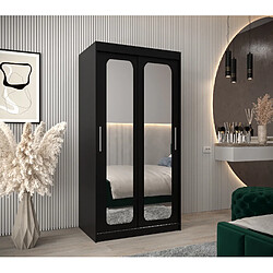 Abiks Meble Armoire PROMO T3 À Portes Coulissantes 200/100/62 2 Portes (Noir/Noir)