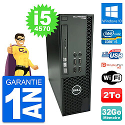 PC Dell Precision T1700 SFF Intel i5-4570 RAM 32Go Disque 2To Windows 10 Wifi - Occasion