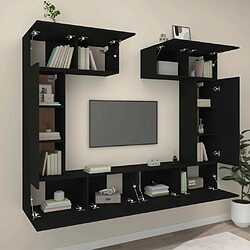 Avis Maison Chic Ensemble de meubles TV 6 pcs | Banc TV Moderne pour salon | Meuble de Rangement - Noir Bois d'ingénierie -MN63730