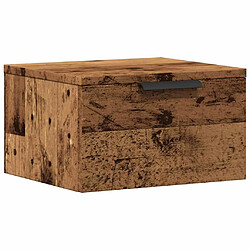 vidaXL Table de chevet murale vieux bois 34x30x20 cm