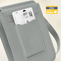 Avis Avizar Pochette Bandoulière Smartphone avec Rangement carte Sangle 135cm gris