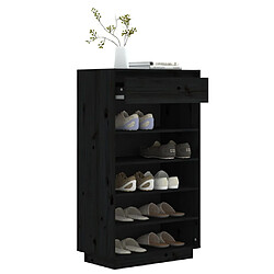 Avis vidaXL Armoire à chaussures Noir 60x34x105 cm Bois de pin massif