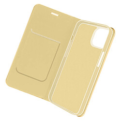 Avizar Étui pour iPhone 14 Pro Max Porte-carte et Support vidéo Luna Book Gold Or