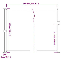 vidaXL Auvent latéral rétractable marron 160x300 cm pas cher