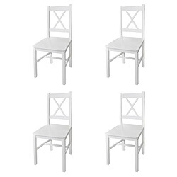 vidaXL Chaises à manger lot de 4 blanc bois de pin