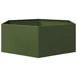 Avis vidaXL Jardinière vert olive hexagone 138x120x45 cm acier