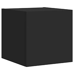 Avis Maison Chic Meuble TV mural, Banc TV avec lumières LED pour salon, Meuble de rangement noir 30,5x35x30 cm -GKD99374