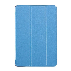 Wewoo Smart Cover bleu pour iPad mini 4 Étui en cuir à rabat horizontal en soie avec support à trois plis