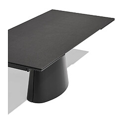 Inside 75 Table extensible 10 couverts ELLISSE 240 cm pieds métal plateau céramique noir pas cher