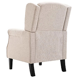 Helloshop26 Fauteuil chaise siège lounge design club sofa salon lin tissu beige 1102202/3 pas cher