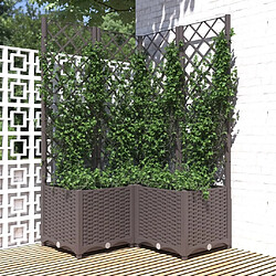 Maison Chic Jardinière,Bac à fleurs avec treillis - pot de fleur Marron 80x80x136 cm PP -GKD91201