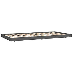 Avis vidaXL Cadre de lit sans matelas gris 100x200 cm bois massif de pin