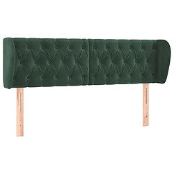 vidaXL Tête de lit avec oreilles Vert foncé 147x23x78/88 cm Velours