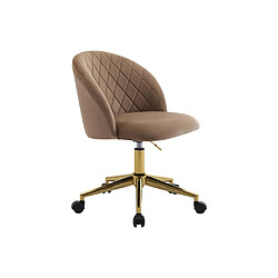 Avis Vente-Unique Chaise de bureau - Velours - Beige et doré - Hauteur réglable - PORIANI