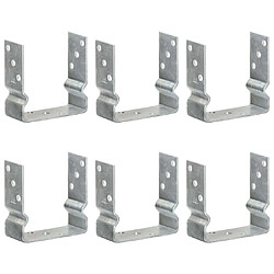 vidaXL Piquets de clôture 6 pcs Argenté 14x6x15 cm Acier galvanisé