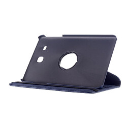 Wewoo Housse Étui bleu foncé pour Samsung Galaxy Tab E 9.6 Litchi Texture en cuir de rotation de 360 degrés avec support multifonctionnel pas cher