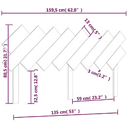 vidaXL Tête de lit Blanc 159,5x3x80,5 cm Bois massif de pin pas cher