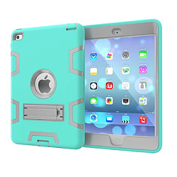 Wewoo Coque antichoc en silicone de couleur contrastée + PC pour iPad mini 5 / mini 4 avec support vert menthe