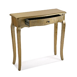 Avis Versa Meuble d'entrée étroit, Table console Cagliari 80x30x80cm,Bois, Doré