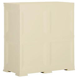 Avis vidaXL Armoire plastique 79x43x85,5 cm design de bois blanc angora