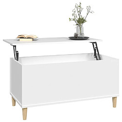 Maison Chic Tabls basse,Table Console pour salon Blanc 90x44,5x45 cm Bois d'ingénierie -MN77993 pas cher