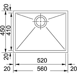 FRANKE 122.0203.471 PPX 110-52 Évier en acier, Soie INOX