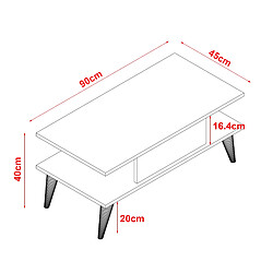 Helloshop26 Table basse avec espace de rangement 40 x 90 x 45 cm blanc 03_0008466