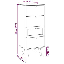 vidaXL Buffet haut avec tiroirs 40x30x95 cm bois d'ingénierie pas cher