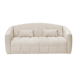 Vente-Unique Canapé 3 places convertible express en tissu bouclette beige - Couchage 140 cm - Matelas 14 cm RETUNA II