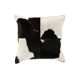 Dansmamaison Coussin Vache Carre Cuir Noir/Blanc