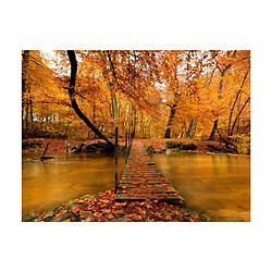 Paris Prix Papier Peint Passerelle en Bois dans la Forêt 154 x 200 cm