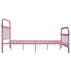 Avis vidaXL Cadre de lit sans matelas rose métal 140x200 cm