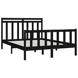 Avis vidaXL Cadre de lit sans matelas noir bois de pin massif 150x200 cm