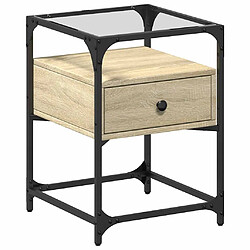 vidaXL Table de chevet chêne sonoma 40x40x55 cm bois d’ingénierie