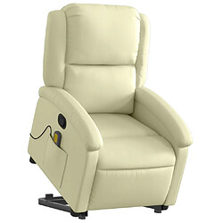 Avis vidaXL Fauteuil inclinable crème cuir véritable