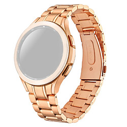 Bracelet en métal 5 perles, or rose pour votre Samsung Galaxy Watch4 40mm/44mm/Watch4 Classic 42mm/46mm