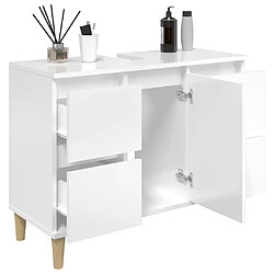 Avis vidaXL Meuble d'évier blanc brillant 80x33x60 cm bois d'ingénierie