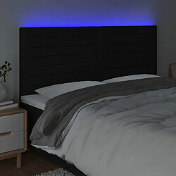 Avis Maison Chic Tête de lit scandinave à LED,meuble de chambre Noir 180x5x118/128 cm Tissu -MN40576