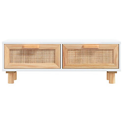 Avis vidaXL Table basse Blanc 80x40x30 cm Bois d'ingénierie et pin massif