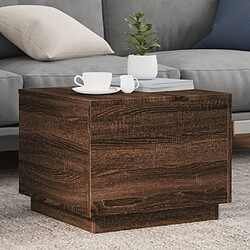 ComfortXL Table Basse Avec Lumières LED Chêne Marron 50x50x40 Cm