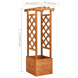 Maison Chic Jardinière,Bac à fleurs - pot de fleur à treillis avec arche 49x39x130 cm Bois de sapin -GKD34415 pas cher