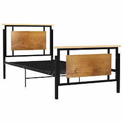 Maison Chic Lit adulte - Lit simple Cadre de lit,Structure du lit Contemporain Métal 100x200 cm -MN55247