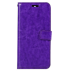 Wewoo Housse Étui Violet pour cartes et porte-monnaie cadre photo Huawei Y5 2017 Crazy Horse Texture horizontale Flip en cuir avec titulaire fentes