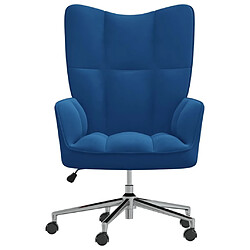 Maison Chic Chaise de relaxation | Fauteuil relax Bleu Velours -GKD39853