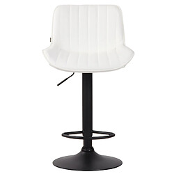 Avis Decoshop26 Lot de 2 tabourets de bar chaises hautes en PVC blanc coutures verticales support en métal noir 10_0004282