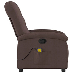 Maison Chic Fauteuil de massage inclinable,Fauteuil luxe de relaxation Marron foncé Tissu -MN95901 pas cher