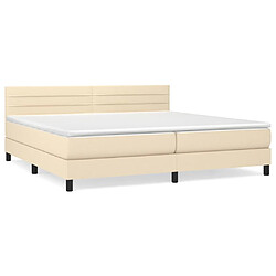 vidaXL Sommier à lattes de lit avec matelas Crème 200x200 cm Tissu