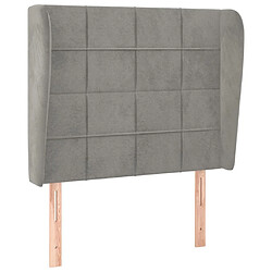 Maison Chic Tête de lit scandinave avec oreilles,meuble de chambre Gris clair 83x23x118/128 cm Velours -MN61927