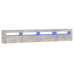 Maison Chic Meubles TV avec lumières LED - Banc TV pour salon Gris béton 240x35x40 cm -MN83008